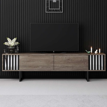 TV stolek CHROME LINE ořech/černá 4