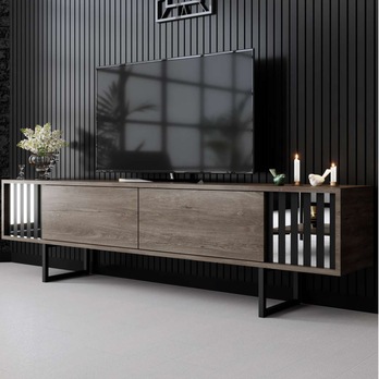 TV stolek CHROME LINE ořech/černá 5