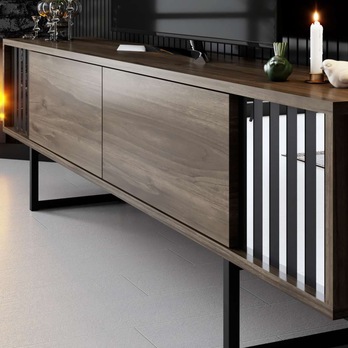 TV stolek CHROME LINE ořech/černá 6