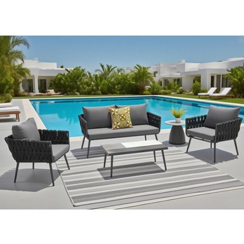 Zahradní set CINDRA šedá/světle šedá 1