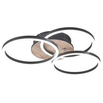 Stropní LED svítidlo CIRCLE černá/přírodní 2