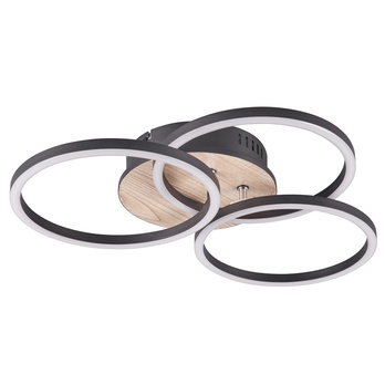 Stropní LED svítidlo CIRCLE černá/přírodní 5