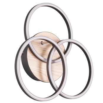 Stropní LED svítidlo CIRCLE černá/přírodní 6