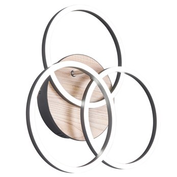 Stropní LED svítidlo CIRCLE černá/přírodní 7