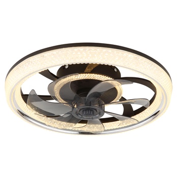 Stropní LED svítidlo s ventilátorem CIRILLA černá/kouřová 2