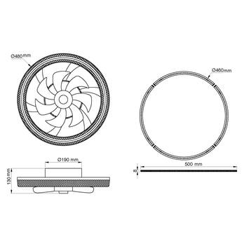 Stropní LED svítidlo s ventilátorem CIRILLA černá/kouřová 6
