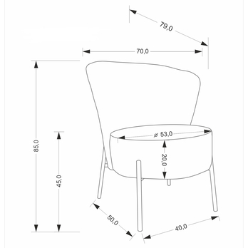 Křeslo CIZOR šedá 11