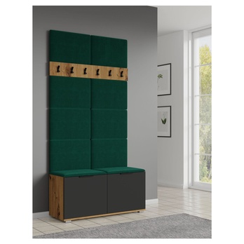 Botníková skříňka do předsíňové stěny CLAF dub artisan/antracitová, šířka 100 cm 1