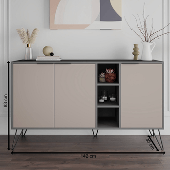 Komoda CLARA antracitová/mocca 3