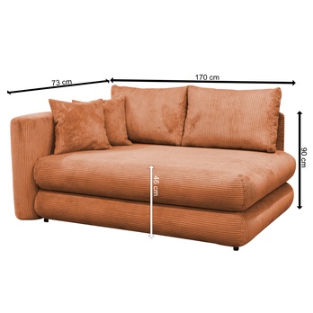 Pohovka/Divan CLEO levá, oranžová 6