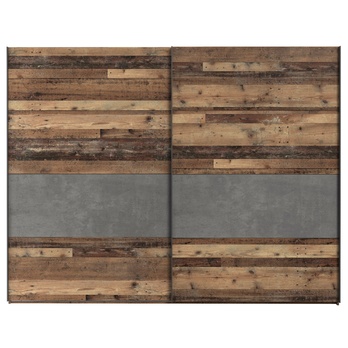 Šatní skříň CLIF III staré dřevo/beton 2