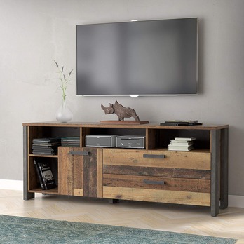 TV komoda CLIF staré dřevo/beton 1