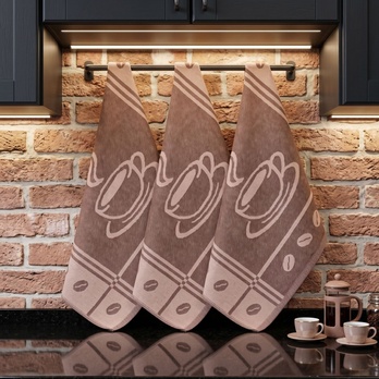 Kuchyňské utěrky COFFEE BEIGE 50x70 cm, 3 ks 1