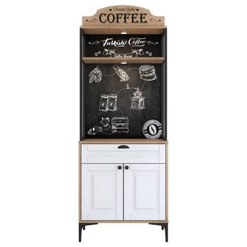 Kávový koutek COFFEE ořech/bílá 2