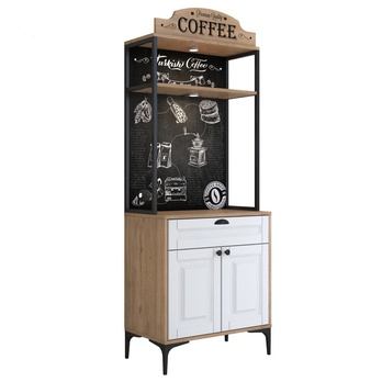 Kávový koutek COFFEE ořech/bílá 3