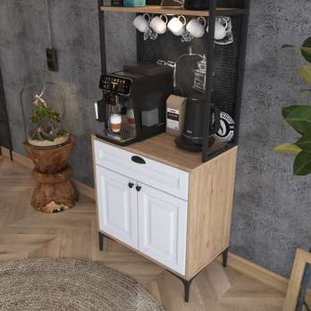 Kávový koutek COFFEE ořech/bílá 9
