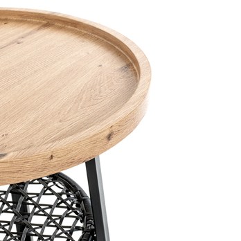 Přístavný stolek COLUMBIA I černá/dub, průměr 55 cm 3