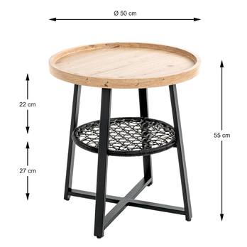 Přístavný stolek COLUMBIA I černá/dub, průměr 55 cm 4