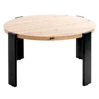 Přístavný stolek COLUMBIA II černá/dub, průměr 42 cm 2