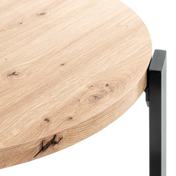 Přístavný stolek COLUMBIA II černá/dub, průměr 42 cm 3