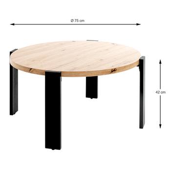 Přístavný stolek COLUMBIA II černá/dub, průměr 42 cm 6