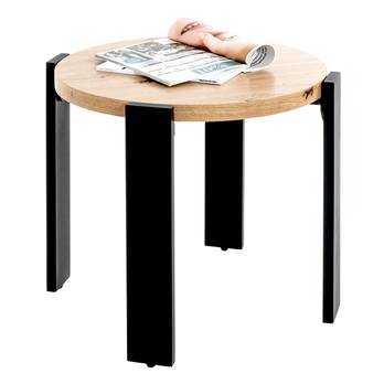 Přístavný stolek COLUMBIA III černá/dub, průměr 55 cm 1