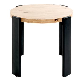 Přístavný stolek COLUMBIA III černá/dub, průměr 55 cm 2