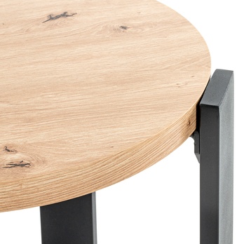 Přístavný stolek COLUMBIA III černá/dub, průměr 55 cm 3