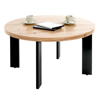 Přístavný stolek COLUMBIA IV černá/dub, průměr 42 cm 1