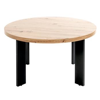 Přístavný stolek COLUMBIA IV černá/dub, průměr 42 cm 2