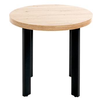 Přístavný stolek COLUMBIA V černá/dub, průměr 46 cm 2