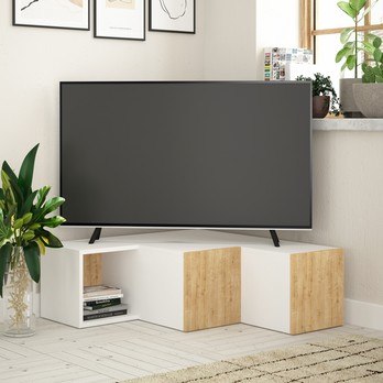 TV komoda COMPACT bílá/dub 1