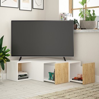 TV komoda COMPACT bílá/dub 2