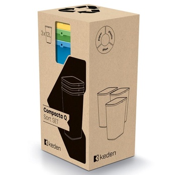 Sada košů na tříděný odpad COMPACTA Q SET 3x12 L 2
