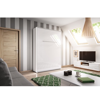 Sklápěcí postel CONCEPT PRO CP-02 bílá vysoký lesk, 120x200 cm 1