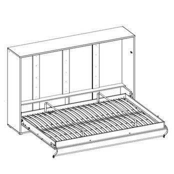 Sklápěcí postel CONCEPT PRO CP-04 bílá matná, 140x200 cm, horizontální 3