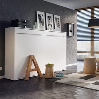 Sklápěcí postel CONCEPT PRO CP-04 bílá matná, 140x200 cm, horizontální 1