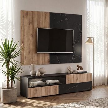 TV panel CONNIS 6 černá/dub viking 1