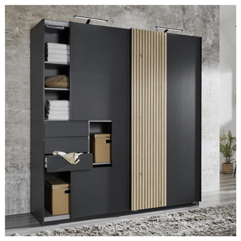 Šatní skříň CONOR grafitová 2