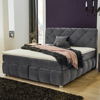 Postel boxspring CORA tmavě šedá 1
