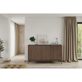 Komoda CORTINA 3D antracitová/tmavě hnědá 1