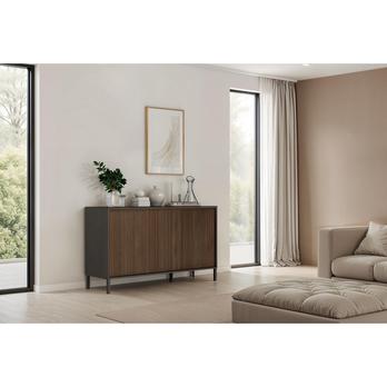 Komoda CORTINA 3D antracitová/tmavě hnědá 4