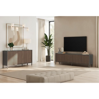 Komoda CORTINA 3D antracitová/tmavě hnědá 5