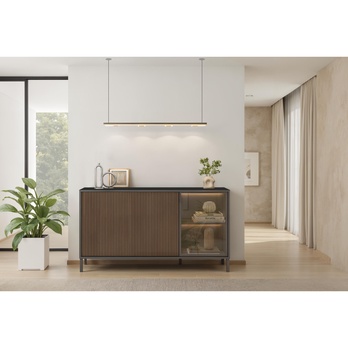 Komoda CORTINA 3DS antracitová/tmavě hnědá 1