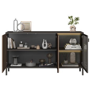 Komoda CORTINA 3DS antracitová/tmavě hnědá 2