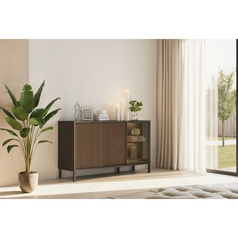 Komoda CORTINA 3DS antracitová/tmavě hnědá 4