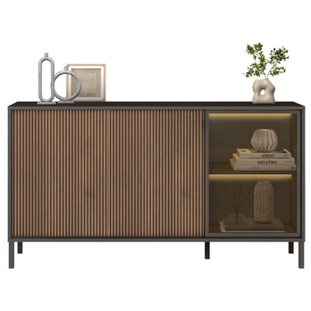 Komoda CORTINA 3DS antracitová/tmavě hnědá 6