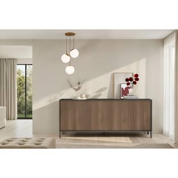 Komoda CORTINA 4D antracitová/tmavě hnědá 1