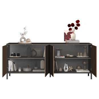 Komoda CORTINA 4D antracitová/tmavě hnědá 2