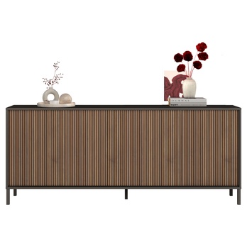 Komoda CORTINA 4D antracitová/tmavě hnědá 3